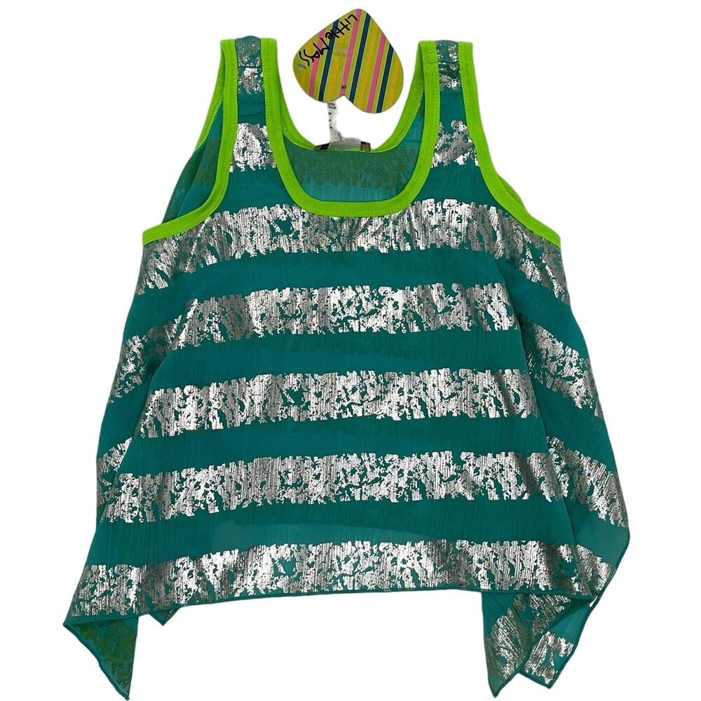 New boutique Little Mass swing tank - metallic silver accents - size 6